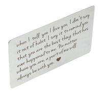 Yardwe Carte Portefeuille Acier Inoxydable Gravée Cadeau Romantique pour Anniversaire et Saint-Valentin Insert pour Homme