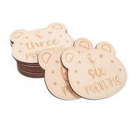 Yardwe Cartes en Bois pour Bébé Mensuel 14pcs, Fiches de Croissance Infantile Polyvalentes, Présent Naissance Garçon, Adaptées pour Fête ou Usage à Domicile