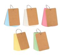 Yardwe Cartes Vierges Bloc-Notes Portable Classique Épaisses 5 Pièces en Papier Kraft pour Écriture et Organisation pour Étudiants et Apprentissage Créatif
