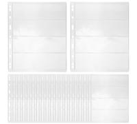Yardwe Classeur pour Album de Timbres 20 Feuilles 9 Trous Transparentes 4 Rangées 20 Pochettes pour Collection de Timbres et Pièces de Monnaie Protection la Poussière Dommages