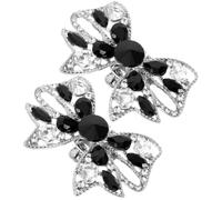 Yardwe Clip de Chaussure pour Femmes à Talons Hauts, Paire de Clips Amovibles en Métal Nœud et Cristaux, Ornement Décoratif Élégant pour Chaussures de Mariée, Accessoire Léger