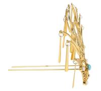 Yardwe Coiffe Hanfu Tête de Cerf en Métal Doré Style Ancien Chinois | Finition Électroplaquée 3d, Base Antidérapante Stable, Port Confortable, pour Chignons, Mariées et Cosplay