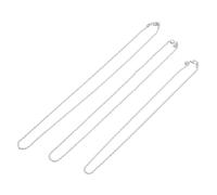 Yardwe Collier à Maillons pour Homme Chaîne Cubaine Argentée Lot de 3 Pièces Métal Cuivre 2 Mm 45,7-55,9 Cm Style Urbain Mode Fête Quotidienne