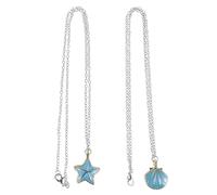 Yardwe Collier Coquillage et Étoile de Mer Métal Inoxydable pour Femmes Pendentif Bohème Plage Océan Style Coréen Littéraire Accessoire été Polyvalent pour Couple