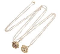 Yardwe Collier Femme Chaîne de Pull avec Pendentif Arbre de Vie Doré en Pierre de Lave pour Aromathérapie Accessoire Présent pour Occasions Spéciales Pierre Couleur Couleur Aléatoire