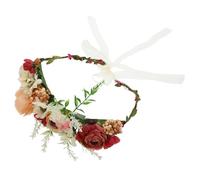 Yardwe Collier Floral Artificiel pour Chien Ajustable et Confortable Accessoire Photo Mariage pour Chien et Chat Couronne Fleurie Élégante avec Ruban Bandeau Mariage pour Animaux