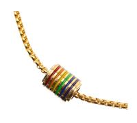 Yardwe Collier Pendentif Cylindrique Arc-en-ciel Acier Inoxydable Accessoire Unisexe Élégant de Mode pour Quotidien et Fêtes