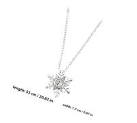 Yardwe Collier Pendentif Flocon de Neige Argenté Projection je T'Aime en 100 Langues pour Femme Bijou d'Amour Élégant Présent Saint-Valentin pour Femmes et Filles