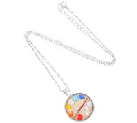 Yardwe Collier Pendentif Palette de Couleurs en Alliage de Zinc et Verre, Collier Long Artistique pour Professeur D'art et Élève, Accessoire Bijoux Créatif, Présent Peinture Femme