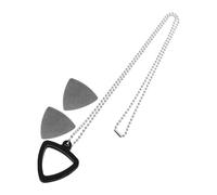 Yardwe Collier Porte-médiators en Silicone 2 Médiators INOX Inclus, Pendentif Grand Triangle, Accessoires De Guitare Pratiques pour Folk, Électrique Et Basse Présent Guitariste