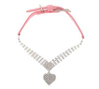 Yardwe Collier pour Chien orné de Strass - Collier pour Chaton ou Chiot de 9 cm de Large avec Pendentif cœur Scintillant - Accessoire de Mode élégant et pailleté, idéal pour Les fêtes et Le
