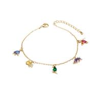 Yardwe Collier pour Fille à Pendentif Petit Dinosaure Coloré en Zircone Chaîne Clavicule 18K Plaqué Or 40 5 CM Bijou Fantaisie pour Femme Décoration de Cou pour Fêtes et Quotidien