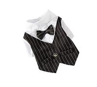 Yardwe Costume De Chien Perruques De Chien pour Grands Chiens Animal De Compagnie Chiot Vêtements Mariage Tenue De Chat Chat Chiens Smoking Costume Garçon Chiots Vêtements Black