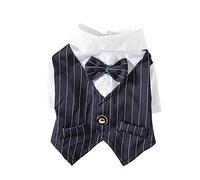 Yardwe Costume De Chien Tenues De Chiot Chiot Robe De Chien Mignon Smoking Vêtements pour Chiens D'été Vêtements De Chat Tenue Chat Chiens Robe De Costume pour Animaux De Compagnie Navy