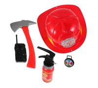 Yardwe Costume de Pompier Garçon Fille avec Accessoires de Jeu Ensemble Casque Extincteur et Outils pour Rôle et Cosplay pour Imagination Jeu de Rôle