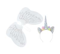 Yardwe Costume Licorne Bandeau pour Garçon Fille Accessoires de Déguisement Fête Féérique pour Filles pour Spectacles et Événements Festifs