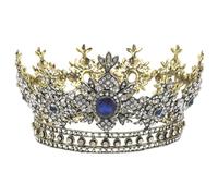 Yardwe Couronne de Mariage Rétro Baroque de Cercle Noir, Accessoire de Coiffe de Mariée Chic Orné de Cristaux, 1 Pièce Adaptée pour Cérémonie et Fêtes Spéciales