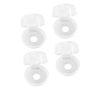 Yardwe Couvercle de Protection pour Bouton de Cuisinière Blanc en Plastique 4pcs, Sécurité Garçon et Filles, Résistant à L'usure, pour Gazinière et Four