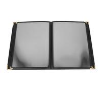 Yardwe Couverture Transparente du Menu en Pvc Résistant à L'usure Nettoyage Facile, Porte-menu Noir pour Usage Cuisine Professionnelle