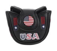 Yardwe Couvre-tête de Golf Demi-maillet pour Putter, Couvre-Putter Semi-Circulaire en PU Noir, Protection des Têtes de Club, Pratique Quotidienne et Voyage de Golf, pour Golfeurs