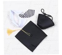 Yardwe Cravate De Fête pour Animaux De Compagnie Chapeaux Casquette De Remise des Diplômes Chapeau De Graduation De Chien Accessoires pour Chiens Robe De Chien Cool Graduation Bleu Black