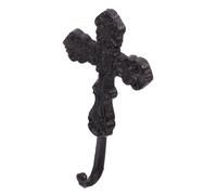 Yardwe Crochet Mural Croix Décoratif en Fer Noir, Style Vintage Ferme | Installation Murale Simple, Rangement Multifonction, Cuisine et Chambres, Matériel de Pose Inclus