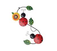 Yardwe Décoration Murale Extérieure Insecte Rouge en Fer Robuste à Suspendre Artisanale Élégante pour Jardin et Intérieur pour Amateurs de Jardin