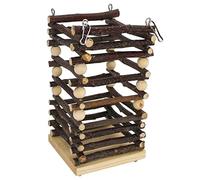 Yardwe Distributeur Bois pour Rongeurs Support De Nourriture pour Lapins Chinchillas Et Cobayes Râtelier Pratique avec Design à Boucle Économiseur De Foin Et Réducteur De Déchets