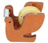 Yardwe Distributeur de Ruban Adhésif de Bureau en Bois et Métal Forme Pigeon, Accessoire Sécurisé pour École et Bureau, Dérouleur Décoratif Pratique