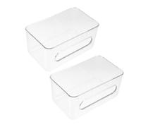 Yardwe Distributeur Mural Transparent en Plastique 2 Pièces pour Rangement de Masques et Moufles, Organiseur Pratique pour Laboratoire et Bureau, Facile à Nettoyer