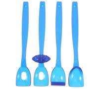 Yardwe Ensemble de 4 Cuillères Bleues en Pp pour Exercice Moteur Oral, Outil D'orthophonie pour Garçon et Filles, Stimulation Sensorielle Sensibilité Alimentaire en Thérapie Parole