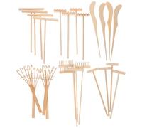 Yardwe Ensemble Mini Râteau Zen en Bambou pour Jardin de Sable, Outil de Relaxation et Création de Motifs, Accessoire Naturel pour Contemplation sur Bureau