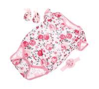 Yardwe Ensemble Vêtements pour Poupée Reborn Fille -née 0-2 Ans Taille 18-23 Pouces avec Chaussures et Bandeau Tenue D’été Accessoire Poupée Naissance Complet 3 Pièces