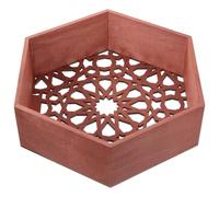 Yardwe Étagère Murale Hexagonale Support de Présentation Hexagone Élégant et Fonctionnel Étagère Flottante Décorative en Bois Marron pour Chambre à Coucher