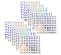 Yardwe Feuilles D'autocollants Adhésifs Auto-collants de Contrôle Qualité Lot de 10 Argentés Design Unique Amovibles pour Vérification et Assurance Qualité