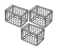 Yardwe Figurines Daction Cage Mini Maison Modèle 3 Pièces Décoration en Plastique Jouets pour Hamster