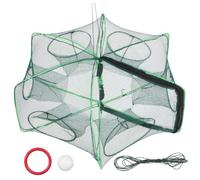 Yardwe Filet de Pêche Pliable en Nylon Vert Portable pour Attraper Poissons et Crevettes en Rivière et Zones Côtières, Outil Léger