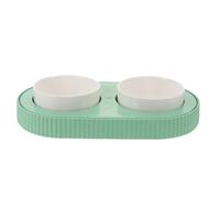 Yardwe Gamelle Chauffante pour Chat Céramique de Deux Gamelles Amovibles pour Nourriture et Eau Distributeur Électrique Intérieur