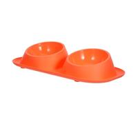 Yardwe Gamelle Double pour Chat Antidérapante en Plastique Légère 1 Bol Orange pour Alimentation Intérieure Et Extérieure Animaux De Compagnie