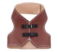 Yardwe Gilet de Selle pour Oiseaux, Combinaison de vol en Similicuir, Tablier pour perroquets et Poulets, Protection pour volailles, vêtements de Protection pour Festivals, Marron Clair, Taille M