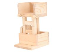 Yardwe Hamster Hut Bois Naturel Tour Observation Ludique pour Petits Animaux Jouet Et Sûr pour Hamsters Et Cochons Style Aléatoire