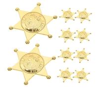 Yardwe Insignes de Police Amusants pour Garçon et Filles 10 Pièces Accessoires de Cosplay de Fête Halloween Décorations de Costume Policier Déguisement pour Jeux de Rôle