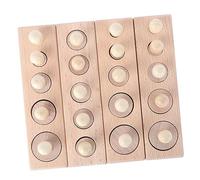 Yardwe Jouet Éducatif en Bois à Douille Cylindrique 4 Pièces Jouet d'Éveil pour Bébé Développement Précoce Sensoriel Activité Montessori Coordination Œil-Main