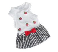 Yardwe Jupe rayée pour Animaux de Compagnie Chien Tricots Perruques de Chien Tutu Noir pour de déguisement pour Animaux de Compagnie Robe de Chiffon Blanche