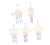 Yardwe Kit de Bricolage Décoration Suspendue 5 Pièces en Bois Peinture Créative Cultivateur de Créativité et Habileté Manuelle pour Garçon et Filles pour Cloche à Vent