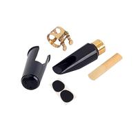 Yardwe Kit de Remplacement pour Saxophone Alto avec Anneau Cuivre Boucle Métallique Embouchure Anche et Coussin Ensemble Complet avec Capuchon Accessoires pour Saxophone avec Fixation