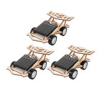 Yardwe Kit de Voiture à énergie Solaire 3 pièces - Expérience Scientifique à Faire soi-même pour Enfants, Projet de Construction en Bois, Jouet éducatif à Moteur électrique