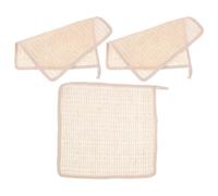 Yardwe Lingettes Visage Absorbantes et Légères Lot de 3 en Coton et Ramie Serviettes de Toilette Khaki pour Nettoyage Facial et Usage Familial