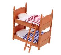 Yardwe lit superposé Lits superposés pour Enfants Toys Lit à l'échelle 1/12 lit Mezzanine Maison de poupée Mini mobilier de Maison Mini lit superposé Mini-modèle Plastique