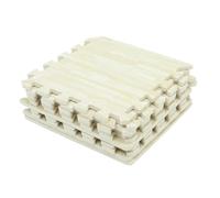 Yardwe Lot de 10 Dalles de Tapis D’éveil en Mousse Eva Imitation Bois 30x30x1 Cm pour Bébé, Emboîtables, Épais, Antidérapant, Chambre et Salon, Sécuritaire pour Tout-petit, Blanc Bois